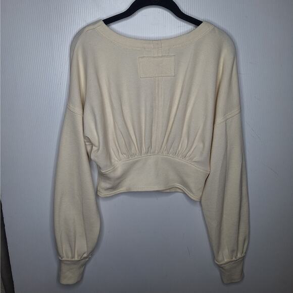 Free People We The Free All Nighter Thermal Top Medium Cream Crop Long Sleeve - Picture 9 of 9
